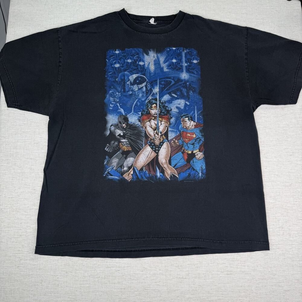 Vintage DC Comics Wonder Woman Superman Batman T Shirt Size XL/XXL See Measure